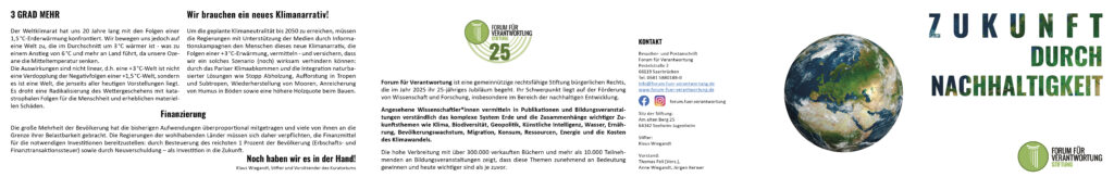 Stiftungsflyer Forum für Verantwortung 2024